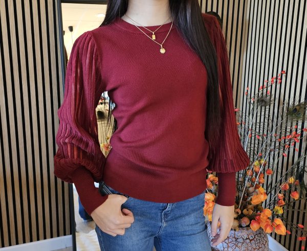 Bewitched-boutique rood trui met ballonmouwen